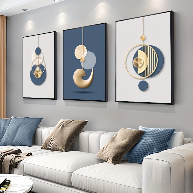 Luxury Lifestyle Furniture - 3 szt. Nowoczesne malarstwo ścienne złoty