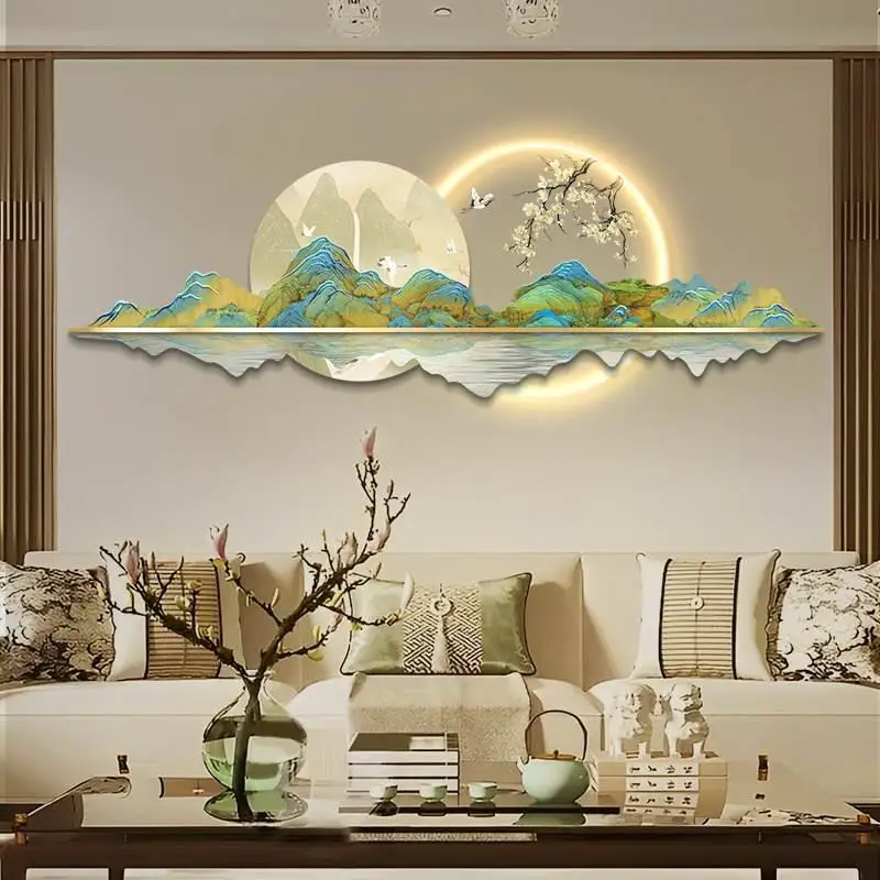 Luxury Lifestyle Living - Zegar ścienny LED w stylu chińskim,