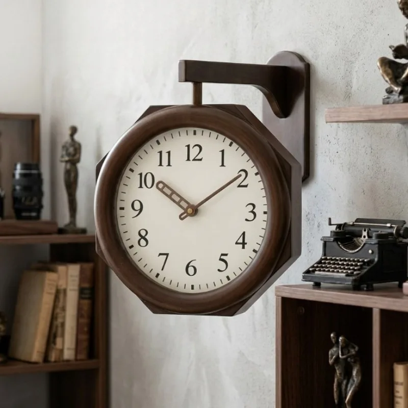 Luxury Lifestyle Furniture - Drewniany Zegar Ścienny Retro Luksusowy Zegar